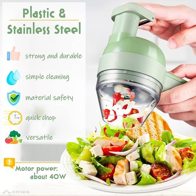 Cordless 4 in 1 Vegetable & Meat Chopper for Kitchen
