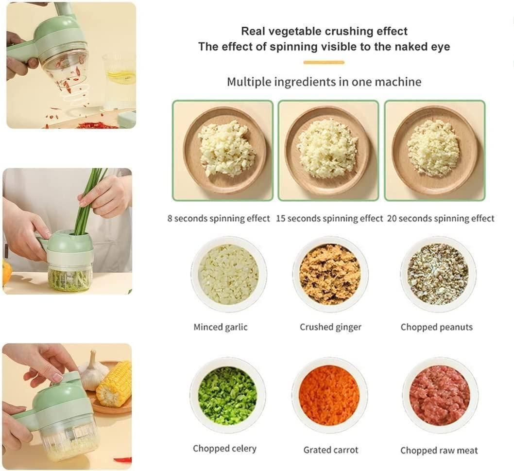 Cordless 4 in 1 Vegetable & Meat Chopper for Kitchen