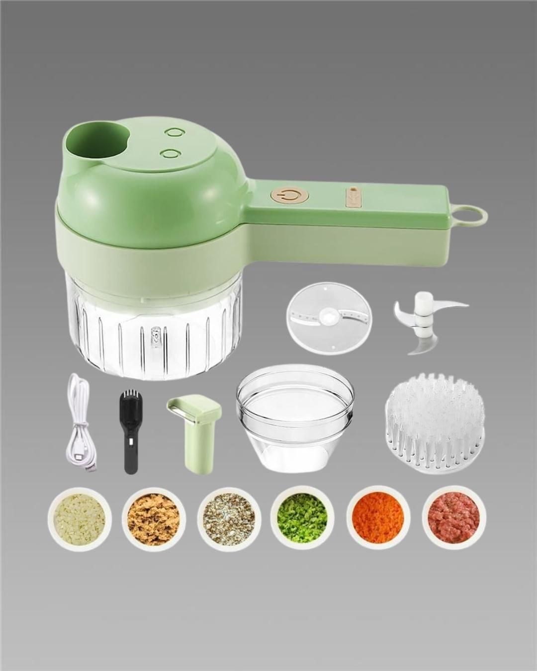 Cordless 4 in 1 Vegetable & Meat Chopper for Kitchen